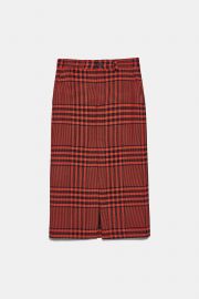 PLAID PENCIL SKIRT at Zara